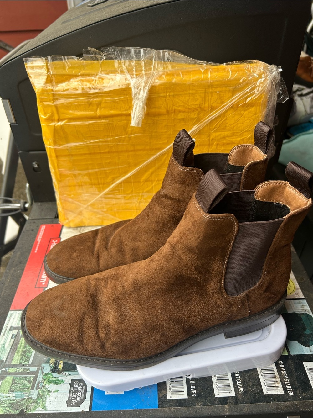 H & M Men’s Brown Suede Chelsea Slip On Boots Boots Size 43/10US - Picture 8 of 16